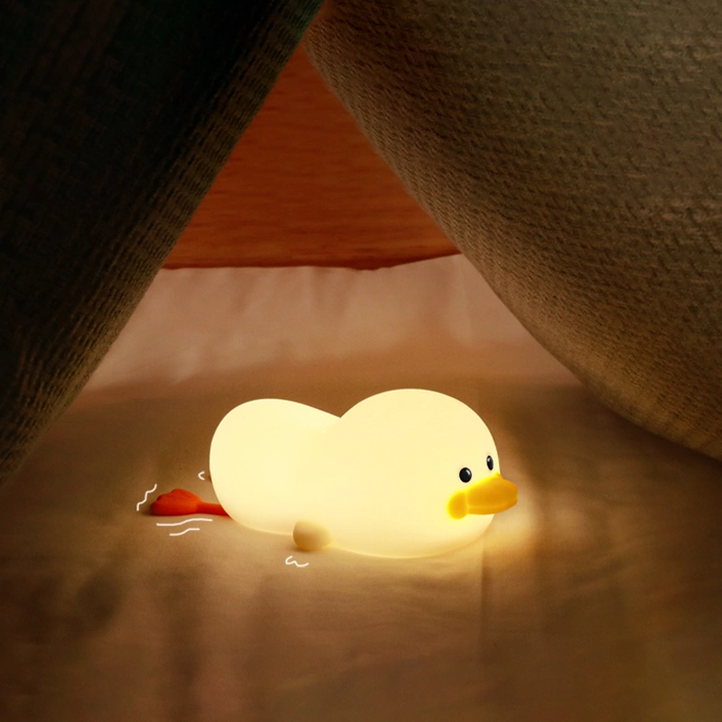 Gg Duck Soft Food Grade Silicone Night Lamp Touch Sensor Colorful Light