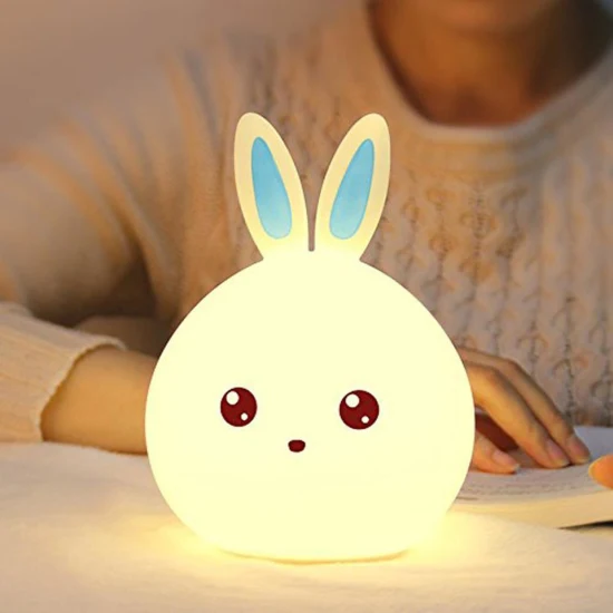 Veilleuse LED 7 couleurs en Silicone, jolie petite veilleuse en forme d'animal